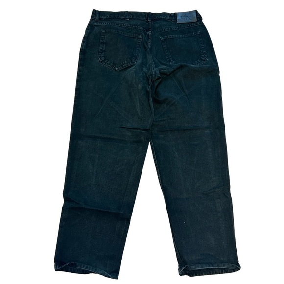 MENS Y2K CALVIN KLEIN JEANS BLACK STRAIGHT LEG DENIM JEANS, SIZE 38x30 - Picture 2 of 4